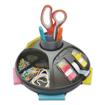3M™ Rotary Self-stick Notes Dispenser, Plastic, Rotary, 10" Diameter X 6h, Black freeshipping - TVN Wholesale